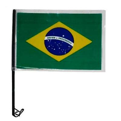 Bandeira Do Brasil Plástico Para Carro 30cm X 45cm - 10 Un