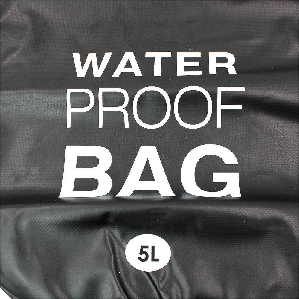 Bolsa Mochila Impermeavel Saco Estanque 5 Litros Camping Bag Preto - 3