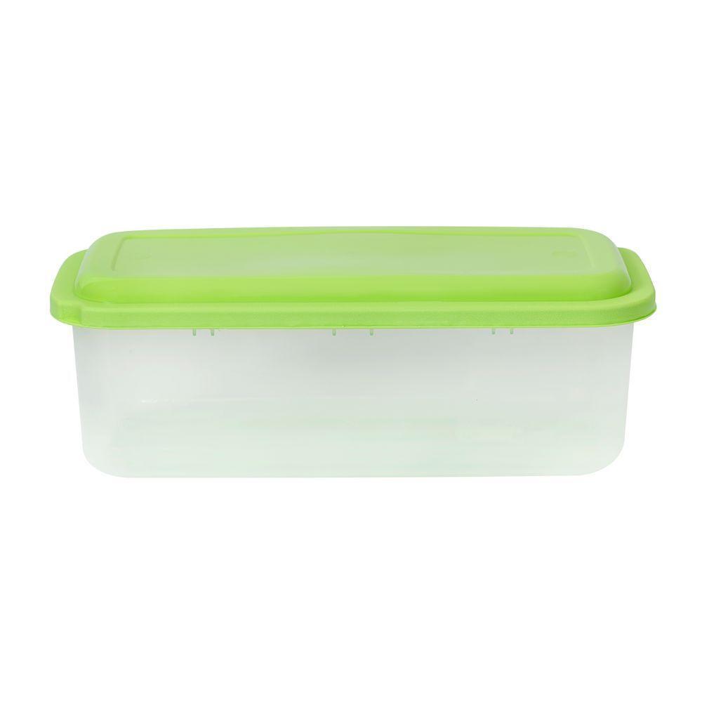 Pote Plástico Retangular 2,2 Litros Plasvale Verde - 1