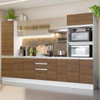 Cozinha Completa 100% MDF Madesa Smart 300 Cm Modulada Com Armário E Balcão Branco/Rustic/Crema - 1