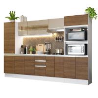 Cozinha Completa 100% MDF Madesa Smart 300 Cm Modulada Com Armário E Balcão Branco/Rustic/Crema - 7