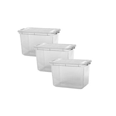 Kit 3 Organizadores 35l Plasvale Transparente