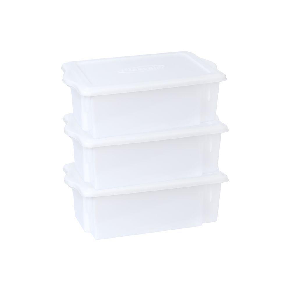 Kit 3 Caixas Para Cozinha Empilháveis 24,5l Branco - 1