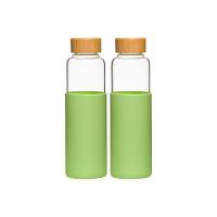 Kit 2 Garrafas De Vidro Com Silicone 550ml Verde - 1
