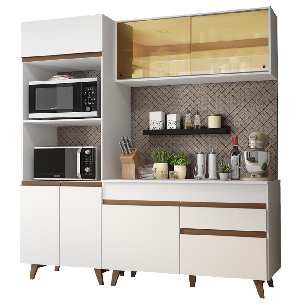 Cozinha Compacta Reims com Armário e Balcão Branco Madesa - 4