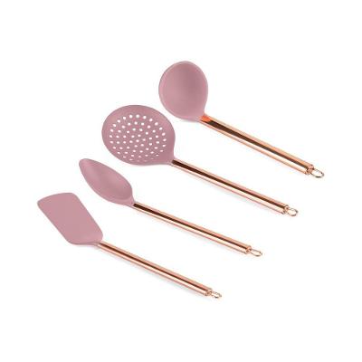 Kit 4 Peças Utensilios Para Cozinha Rosa