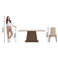 Conjunto Sala De Jantar Madesa Luciana Mesa Tampo De Madeira Com 6 Cadeiras - Rustic/branco/imperial - 3