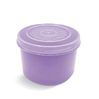 Pote Com Tampa Rosca Redondo 600 Ml Plasvale Lilás - 1
