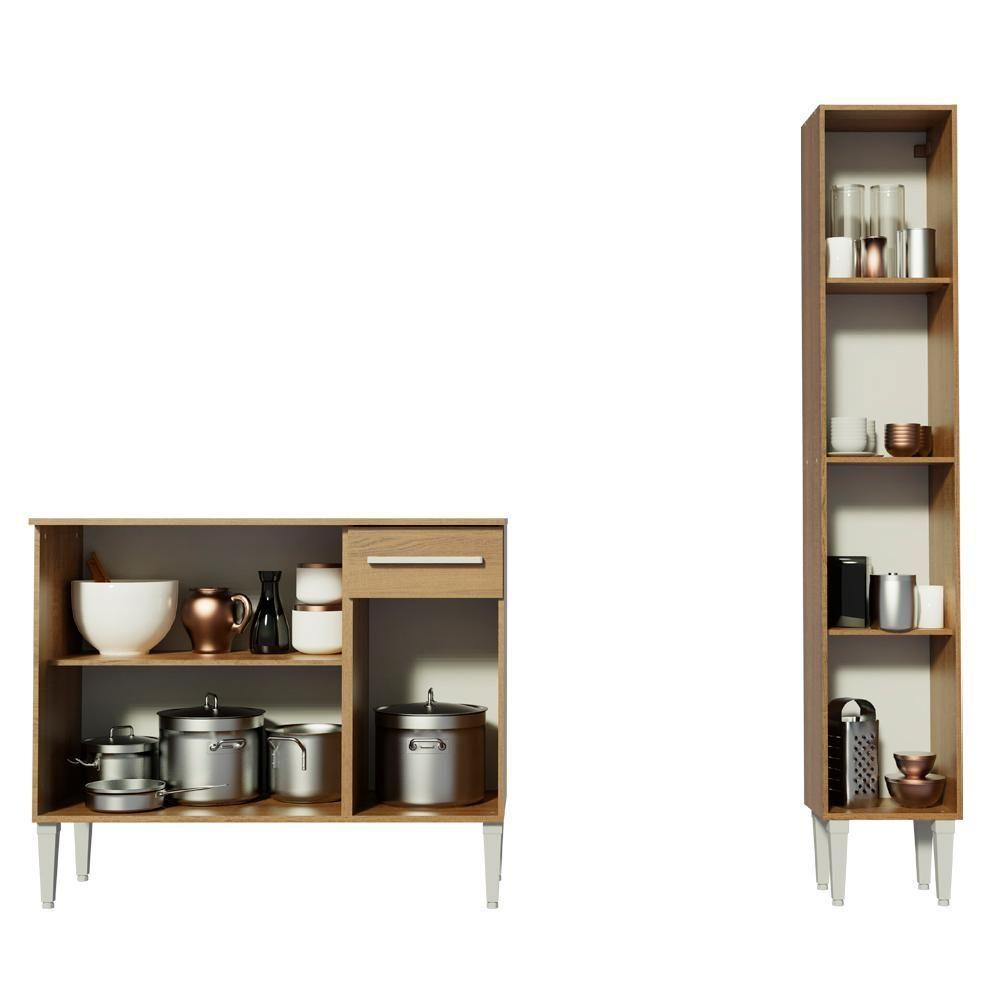 Cozinha Compacta Emilly Silver com Balcão e Paneleiro Madesa - 6