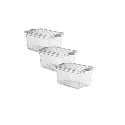 Kit 3 Organizadores 27l Plasvale Transparente