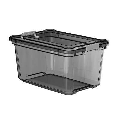 Caixa Plastica Organizadora Transparente Grande 50 Litros - Plasvale Preto