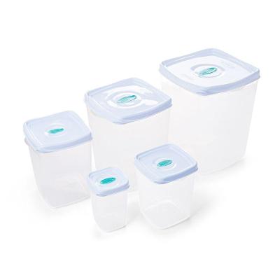 Kit 5 Potes Quadrados - Porta Mantimentos Branco