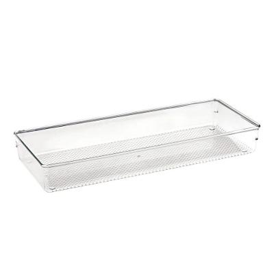 Organizador De Gavetas Modular Multiúso Em Plástico Transparente 38x15cm Transparente