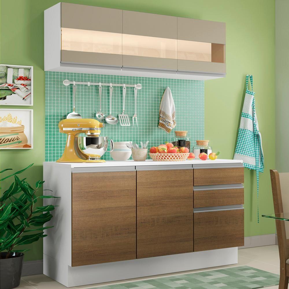 Cozinha Compacta 100% Mdf Madesa Smart 120 Cm Modulada Com Balcão E Tampo - 4