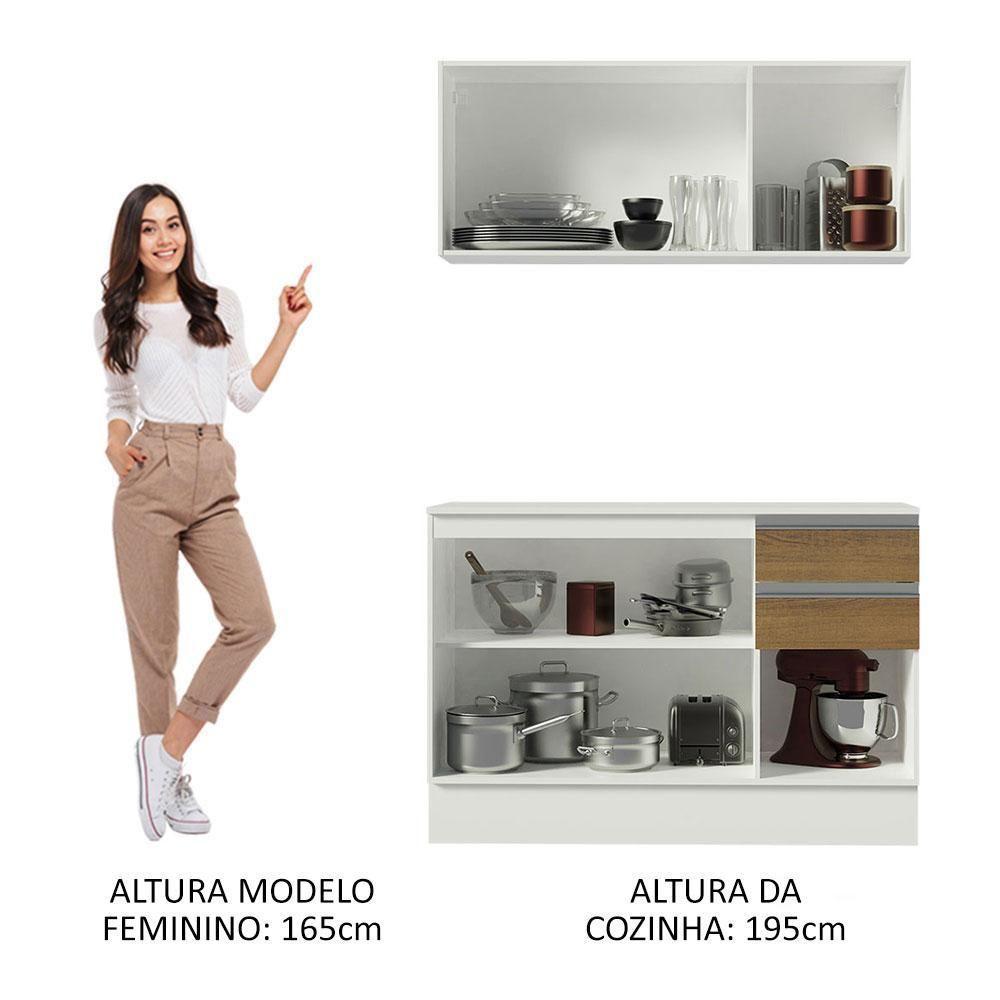Cozinha Compacta 100% Mdf Madesa Smart 120 Cm Modulada Com Balcão E Tampo - 7