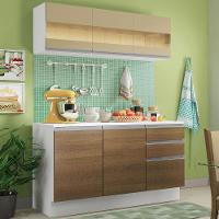 Cozinha Compacta 100% Mdf Madesa Smart 120 Cm Modulada Com Balcão E Tampo - 1