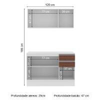 Cozinha Compacta 100% Mdf Madesa Smart 120 Cm Modulada Com Balcão E Tampo - 2