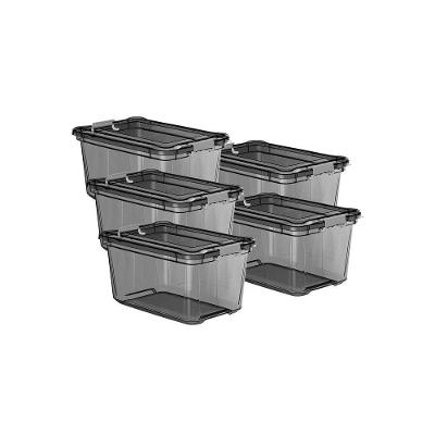 Kit 5 Organizadores 27l Plasvale Preto