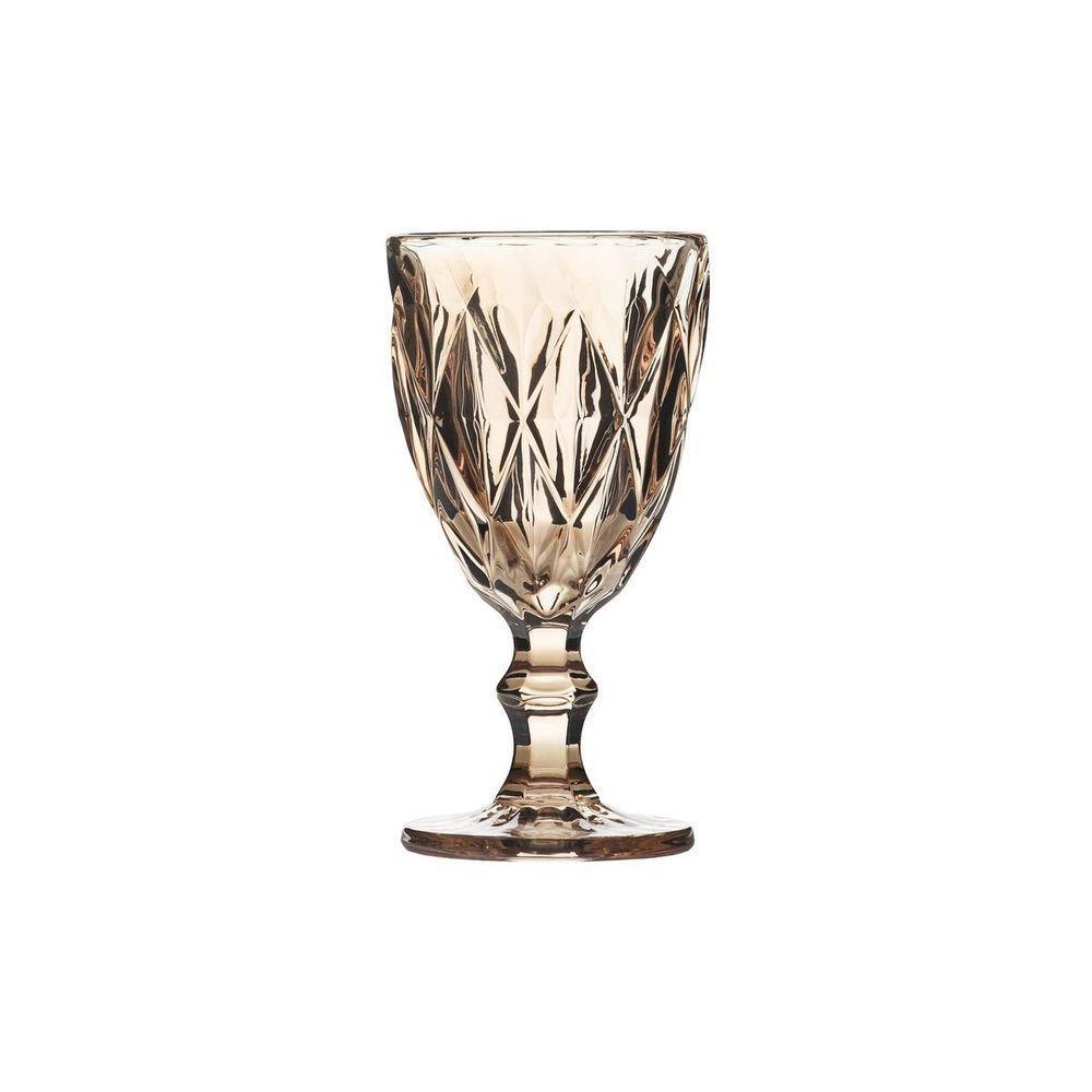 Kit Jarra E Taças De Vidro Diamante ãmbar - 3