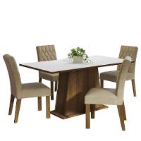 Conjunto Sala De Jantar Mesa Tampo De Madeira 4 Cadeiras Rustic/branco/imperial - 10