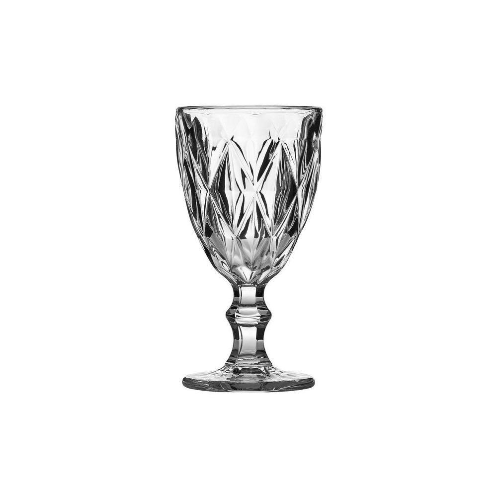 Kit Jarra E Taças De Vidro Diamante Transparente - 3