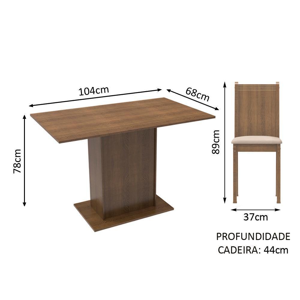 Conjunto Sala de Jantar Luana Mesa 4 Cadeiras Madesa - 10