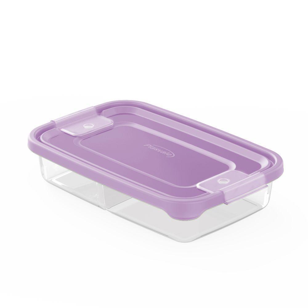 Pote Porta Frios Com Divisórias Linha Mais 1,4l Plasvale Lilás - 1