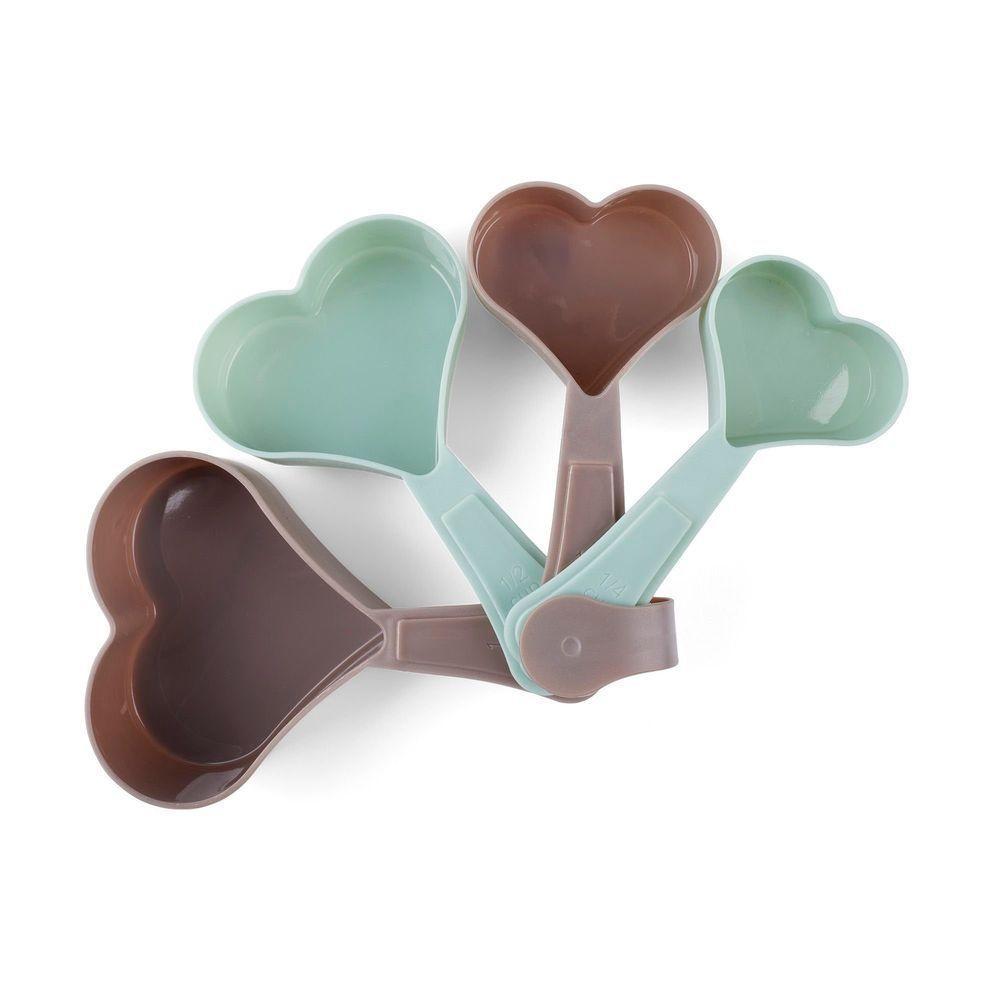 Conjunto Colheres Medidoras Coração Verde - 1