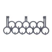 Suporte Para Porta Com Ganchos Redondo Cinza - 1