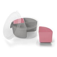 Kit Marmita 4 Divisórias E Garrafa Com Silicone Rosa - 2