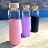 Kit Marmita 4 Divisórias E Garrafa Com Silicone Rosa - 4