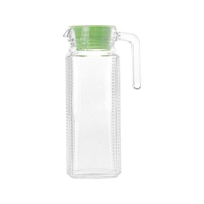 Jarra De Vidro Texturizada Diamante Com Tampa Colorida 1,2 L Verde