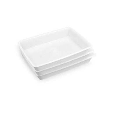 Kit 3 Bandejas Plásticas 17l Plasvale Branco