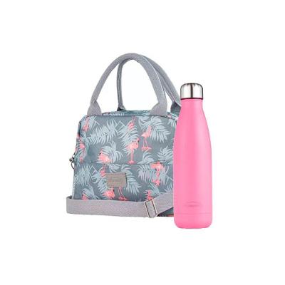 Kit Garrafa Com Bolsa Marmita Térmicas Rosa