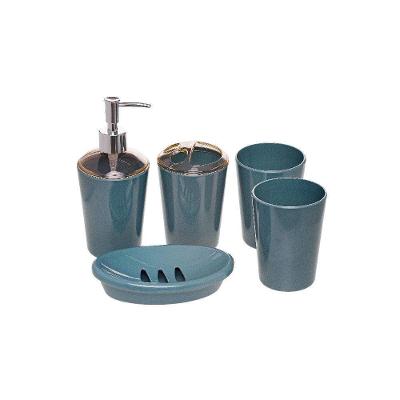 Kit Banheiro Lavabo 5 Peças Em Melamina Verde