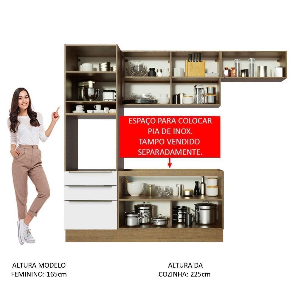 Cozinha Completa Lux Com Armário E Balcão 6 Portas 3 Gavetas - 6