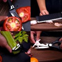 Jogo De Facas Conjunto 8 Peças Aço Inox Garra Tesoura Cozinha