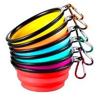 Comedouro Bebedouro Dobrável Com Gancho Portátil Pet Azul - 2