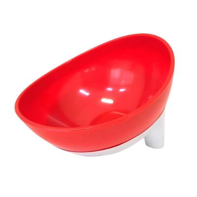 Comedouro E Bebedouro Pote Inclinado De Plástico Cão Gato Vermelho