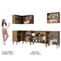 Cozinha Completa de Canto Madesa Emilly Rock Rustic - 9