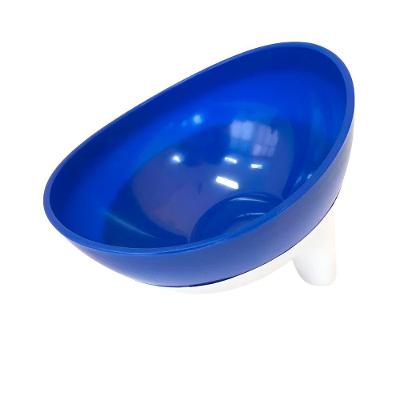 Comedouro E Bebedouro Pote Inclinado De Plástico Cão Gato Azul