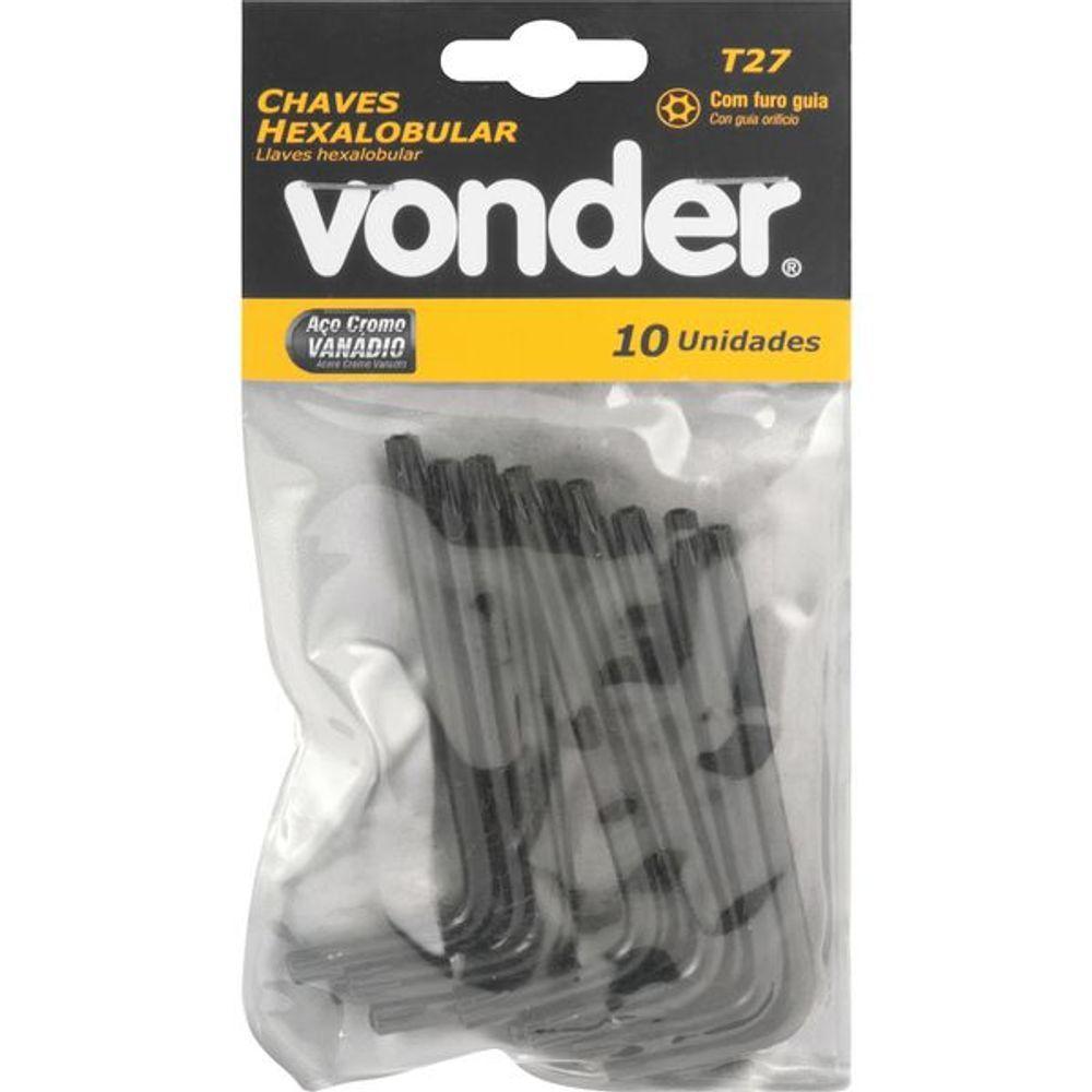 Chave Hexalobular T27 C- Furo Guia Crv C- 10 Peças Vonder - 1
