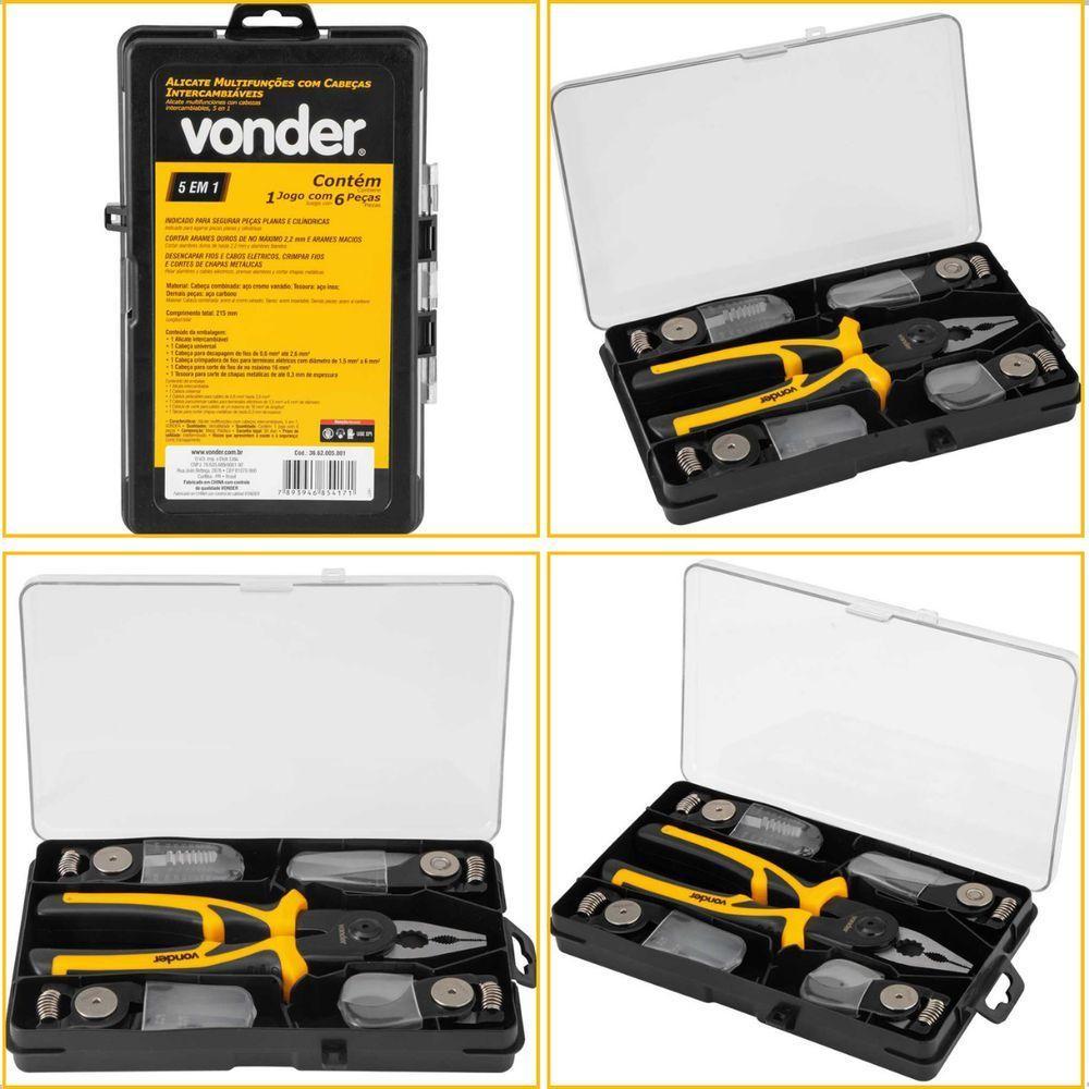 Alicate Multifunções Cabeças Intercambiáveis 5 Em 1 Vonder - 10
