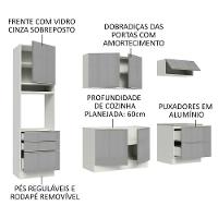 Cozinha Completa Lux com Armário 6 Portas 5 Gavetas Branco - 10