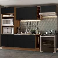 Cozinha Completa Madesa Agata Armário e Balcão Rustico Preto - 2
