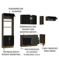 Cozinha Completa Madesa Agata Armário e Balcão Rustico Preto - 8