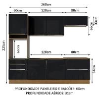 Cozinha Completa Madesa Armário e Balcão 6 Portas 5 Gavetas