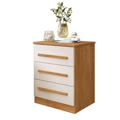 Mesa De Cabeceira Império 3 Gavetas - Benetil Cinamomo Off