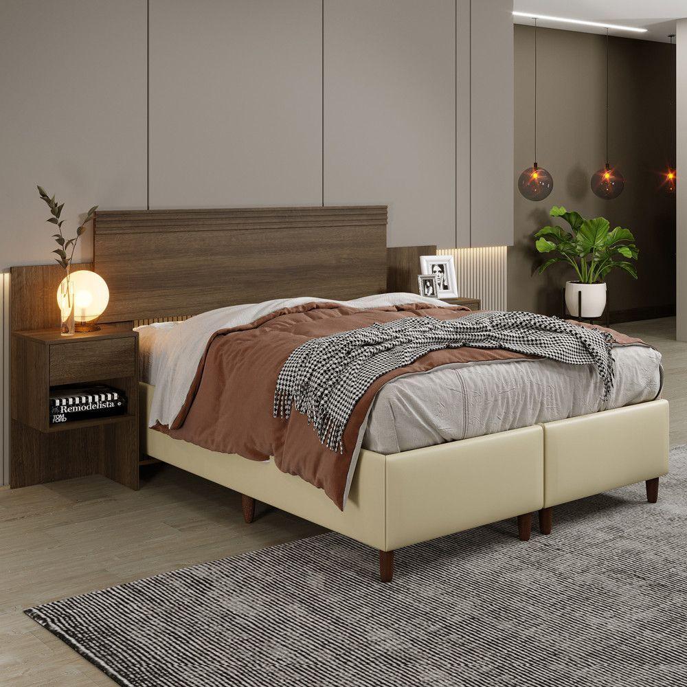 Cabeceira Extensiva Box Master 140-160 Cm 2 Mesas Cabeceira Imbuia - 2