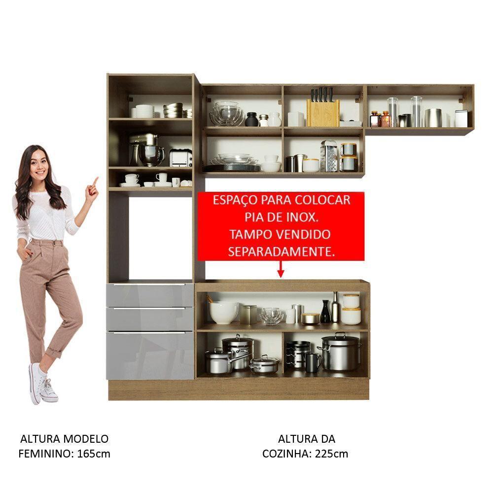 Cozinha Completa Madesa Armário e Balcão 6 Portas 3 Gavetas - 8